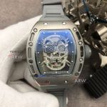 GB Factory Replica Richard Mille Skull Watch - RM 052 Skull Dial With Grey Rubber Strap